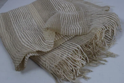 Agnona негабаритный шарф шаль надежном бахромой бежевый слоновой кости шелковая смесь Италии 60 «x 57» - Изображение 1 из 4