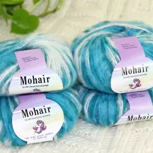 Sale New 4BallsX25g Luxury Soft Mohair Lace Wrap Shawl Hand Knit Crochet Yarn 54 - Picture 1 of 7