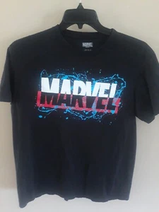 MARVEL PAINT SPLATTER LOGO SCHWARZES HERREN-T-SHIRT GRÖSSE LARGE - Bild 1 von 4