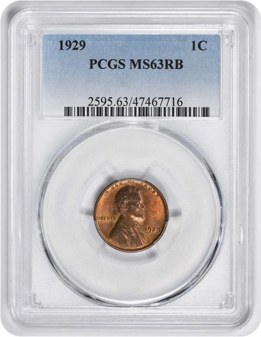1929 Lincoln Cent MS63RB PCGS Cover