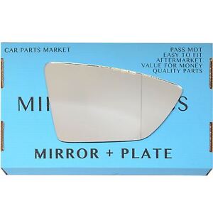 Right Driver side Wide Angle wing mirror glass for Seat Ibiza 2017-2023 plate