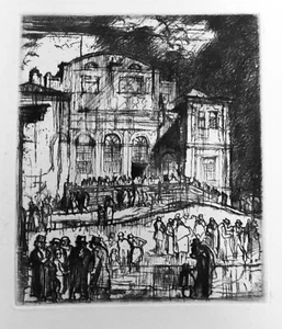 Jüdin Frank Brangwyn - Radierung - Die Synagoge - 1931 14x17,50 cm. - Bild 1 von 1