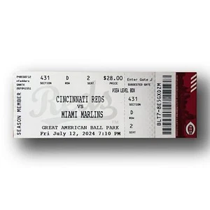 Rece Hinds First Career Grand Slam 7/12/24 Marlins @ Cincinnati Reds Ticket Stub - Picture 1 of 2