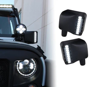 Lámpara de giro LED con espejo lateral de visión trasera para 07-18 Jeep Wrangler JK JKU - Imagen 1 de 8