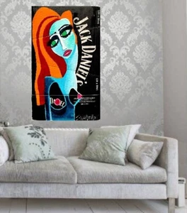 JACK DANIEL'S SEXY DESNUDO Reciclado CB 21 X 13 PINTURA SWARTZMILLER ADN Firmado ARTE - Imagen 1 de 24