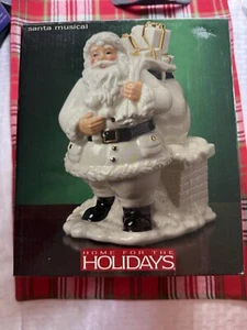 HOME FOR THE HOLIDAYS MUSICAL SANTA CLAUS COMING TO TOWN 8 INCH TALL NIB - Picture 1 of 4
