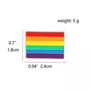 Pin Orgullo Esmalte Arco Iris diseño de la vieja escuela .75""x1"" 6 colores - Imagen 1 de 1