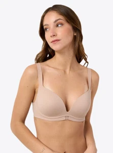 Calvin Klein Women's Effortless Motion Plunge Push-Up Bra, Cedar, 32C - Picture 1 of 3