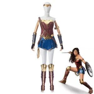 Cosplay Wonder Woman Diana Prince Battle Dress Crown Halloween Masquerade Suits - Picture 1 of 10