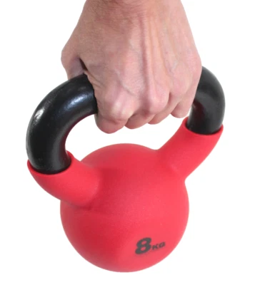 QMBASIC ODER BAUGLEICH Gusseisen 8 kg Kugelhantel Kettlebell Vinyl Schwunghantel Metall Kugelgewicht 10