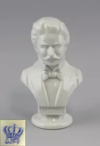 9942232 Porzellan Büste Strauss weiß Wagner&Apel H15cm - Bild 1 von 1