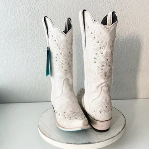 Lane Destiny Damen Cowboystiefel 8,5 weiß Western Cowgirl Braut halbhoch - Bild 1 von 11