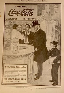 1907 Coca Cola s/w Anzeige - Gruppe genießt eine Cola - 7 x9 super selten - kostenloser Versand - Bild 1 von 8