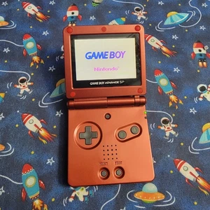 Nintendo Game Boy Advance SP Console W/ Charger | AGS-101 | New Shell | Fire Red - Picture 1 of 4