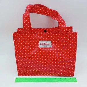 Cath Kidston Coated Red with White Polka Dots Tote Bag Handbag Size 29x22x14 cm - Picture 1 of 15