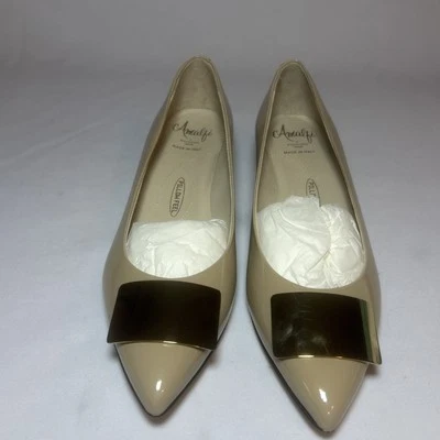 AMALFI Agneses Lh Pump Lino Patent! Made In Italy! Women’s 6 1/2 M! New No Box - Image 1 of 4
