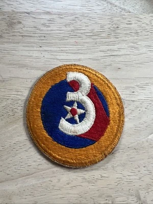 PARCHE DE HOMBRO VINTAGE 3ER EJÉRCITO FUERZA AÉREA EMISIÓN EE. UU. Foto 1 de 4