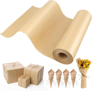 Rotolo Carta Da Regalo Kraft,  Carta Kraft Regalo Marrone Carta Kraft Da Pacchi  - Foto 1 di 12