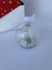 Illuminating Glass Snowflake Christmas Angel Ball Ornament Light Up Box 3.75 - Picture 1 of 8