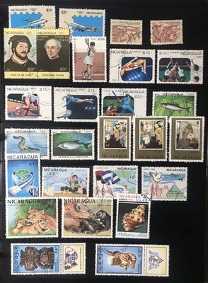 Estampillas de Nicaragua 1987 a través del reverso del libro 140 diferentes usadas y sin usar Foto 1 de 4