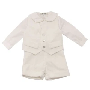 5252AE completo bimbo boy PAIO CRIPPA white velvet 3 pieces suit kids - Picture 1 of 4
