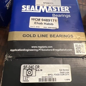 SealMaster SF-24C CR Flange-Mount Ball Bearing Unit - 4-Bolt Flange, 1.5" - Picture 1 of 5