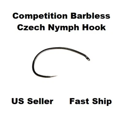 25pc Competition Czech Nymph Hooks Barbless Emerger Czech/Tenkara/Euro Nymphing - Image 1 of 4