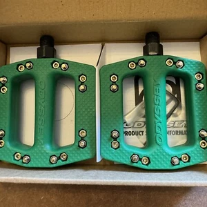 RARE DISCONTINUED Odyssey BMX JCPC 9/16" Pedals - Kelly Green - Picture 1 of 2