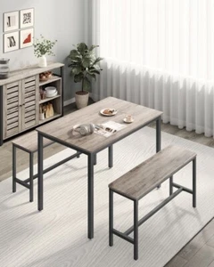 Dining Table Bench Set Kitchen Breakfast Industrial 4Seater Tabletop Space Save - Picture 1 of 6