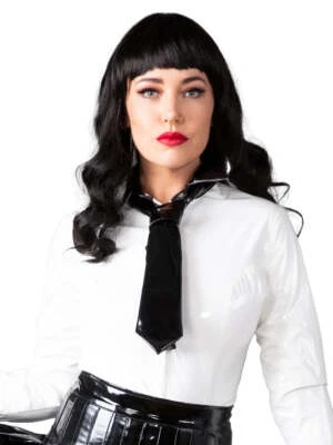 Honour Unisex Shiny PVC Tie in Classic Black or Red One Size Fits All - Image 1 of 3