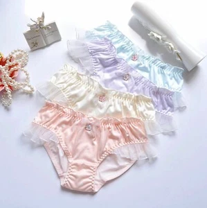 4pcs Womens Satin Panties Underwear Ruffle Shiny Knickers Cheeky Hipsters Lots - Picture 1 of 12