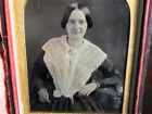 pretty victorian woman with hand coloring 1/2 plate daguerreotype photograph