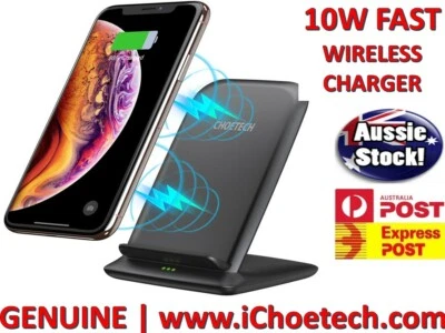 10W Wireless QI Fast Charger Charging Stand Holder For iPhone XS X XR 8 Samsung - Image 1 of 4