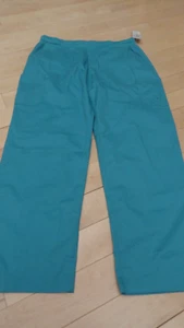 Butterweiche Stretch-Taillenhose Scrub Petite L türkis Baumwollmischung neu mit Etikett - Bild 1 von 8