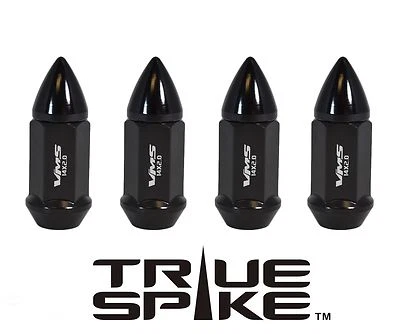 20 tuercas de bala de acero True Spike 60 mm 1/2" negras para Dodge Jeep Plymouth Foto 1 de 4