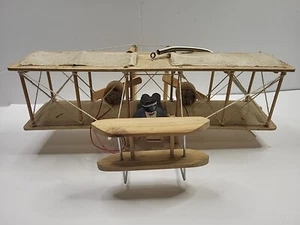 Wright Brothers Wooden Airplane With Motorized Propellers by Rosso's - RARE - Picture 1 of 15