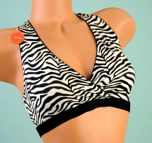 Nursing Maternity Soft Stretch Cotton Zebra Print Bra sz S Gilligan & O'Malley - Picture 1 of 4