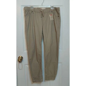 Levi's Tan Joggers Ripstop Fabric Elastic Waist Cuffs Tapered Leg Size L Husky - Picture 1 of 14