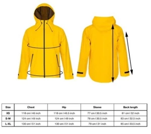 NUEVO CON ETIQUETAS PAIKKA Abrigo de Lluvia Talla Mediana Grande Chaqueta Amarillo Visibilidad Reflectante - Imagen 1 de 7