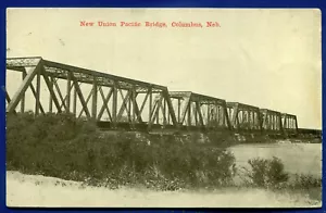 New Union Pacific Railroad Bridge Columbus Nebraska ne postcard - Picture 1 of 2