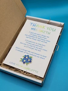 Lehrer Thank You Forget Me Not Brosche Geschenkkarte Unterrichtsassistent Kindergarten - Bild 1 von 2