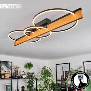 LED Decken Leuchte Lampe Holz modern dimmbare Wohn Ess Schlaf Zimmer Beleuchtung - Bild 1 von 10