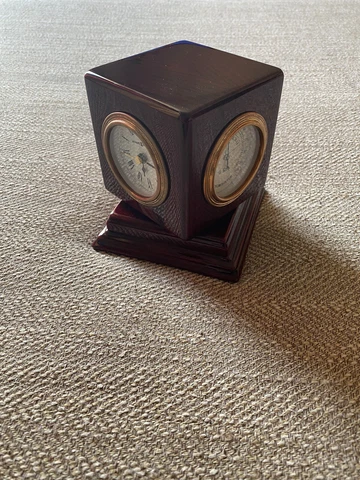 Howard Miller Reuben 645-408 Desk Clock With Thermometer Hygrometer Photo Frame Cover