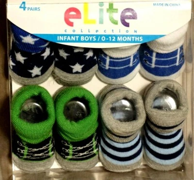 ELITE COLLECTION INFANT BOYS OR GIRLS BOOTIE SOCKS-SIZE 0-12 MONTHS BNIB - Image 1 of 4