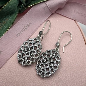 Pandora Silver Shimmering Lace Clear CZ Compose Earrings 290556 Authentic - Bild 1 von 9