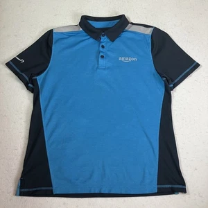 Amazon Active Polo Kurzarm Herren L Luly Yang Driver T-Shirt Blau & Schwarz - Bild 1 von 12