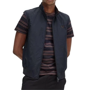 Fred Perry Men's The Brentham Gilet Zip Front Lined Vest Polyamide J8500 Navy M - Picture 1 of 5