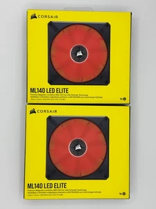 2x 140mm Corsair ML140 LED ELITE, Magnetic Levitation Red LED +AirGuide, FAST🚚 - Picture 1 of 6