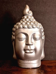 Buddha Head Resin Statue 11.5" - Figurine for Zen, Feng Shui, or Yoga Space - Picture 1 of 9