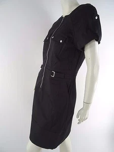 Kenneth Cole New York Black Dress size 4 Short Sleeve Zip Front - Picture 1 of 11